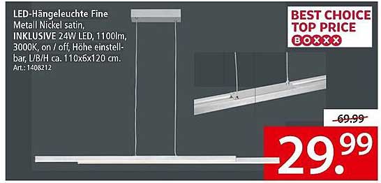 LED-Hängeleuchte Fine Metall Nickel satin