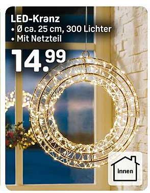 LED-Kranz mit 300 Lichtern