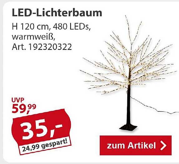 LED-Lichterbaum 120 cm mit 480 LEDs, warmweiß