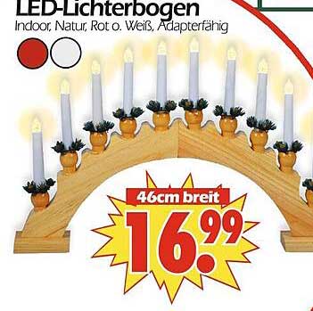LED-Lichterbogen Indoor, Natur, Rot o. Weiß, Adapterfähig