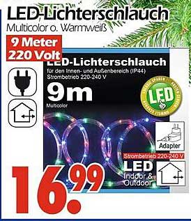 LED-Lichtersschlauch Multicolor oder Warmweiß 9 Meter 220 Volt