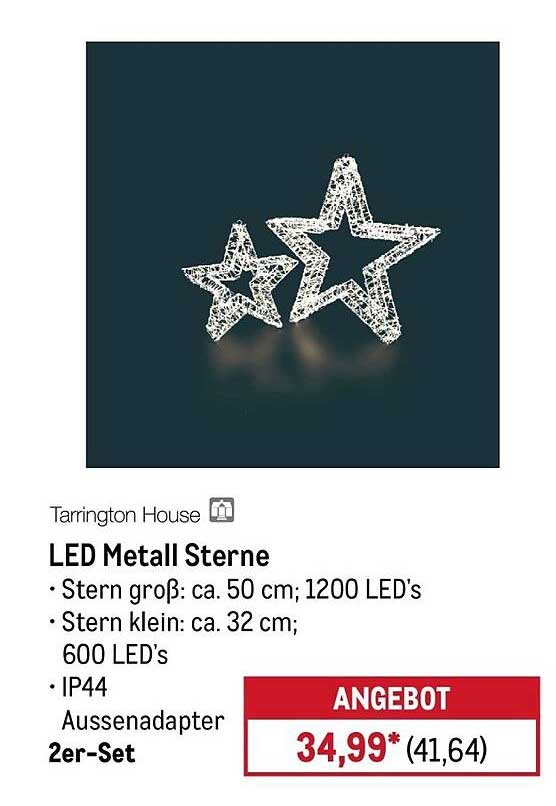 LED Metall Sterne 2er-Set von Tarrington House