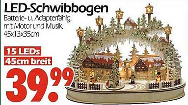 LED-Schwibbogen - Batterie- und Adapterfähig, mit Motor und Musik
