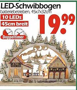 LED-Schwibbogen - batteriebetrieben, 45x67x32cm