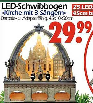 LED-Schwibbogen 'Kirche mit 3 Sängern'