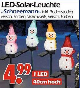 LED-Solar-Leuchte »Schneemann« inkl. Bodenstecker, verschiedene Farben