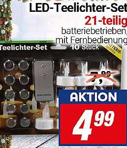 LED-Teelichter-Set 21-teilig mit Fernbedienung