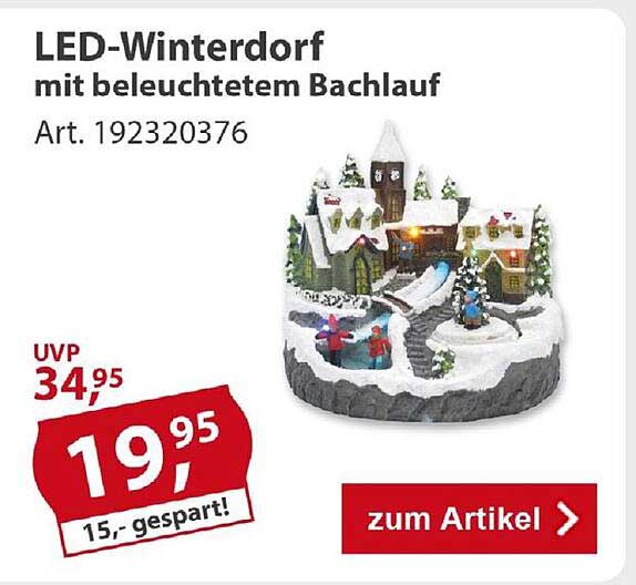 LED-Winterdorf mit beleuchtetem Bachlauf