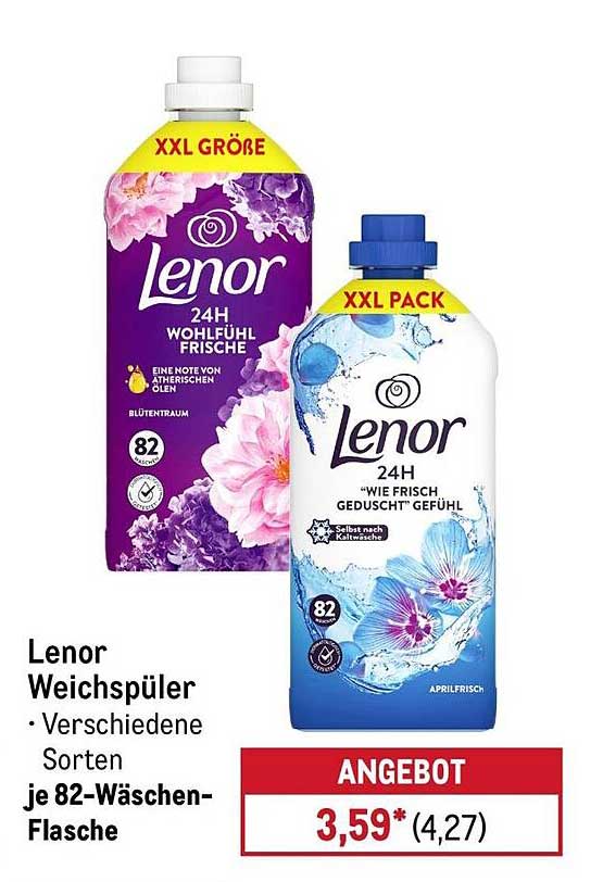Lenor Weichspüler - Verschiedene Sorten je 82-Waschen-Flasche