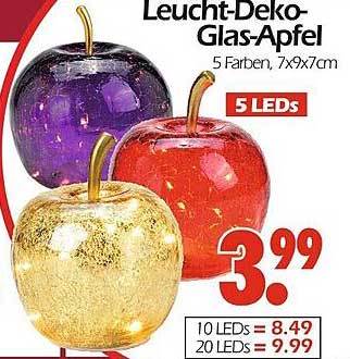 Leucht-Deko-Glas-Apfel