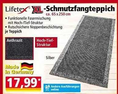 Lifetex XL-Schmutzfangteppich - ca. 65 x 250 cm