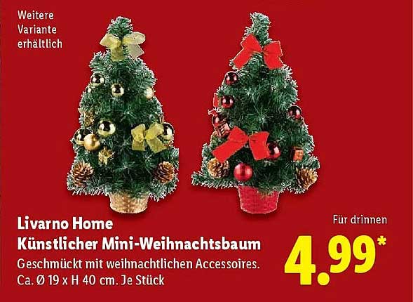 Livorno Home Künstlicher Mini-Weihnachtsbaum