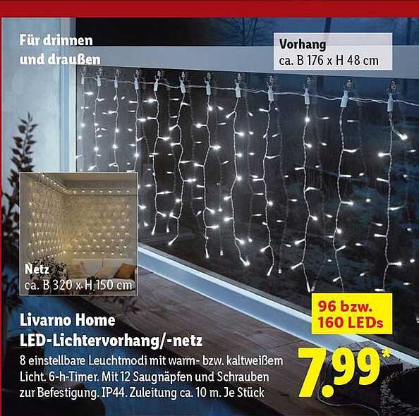 Livorno Home LED-Lichtervorhang/-netz