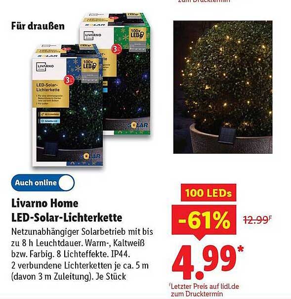 Livorno Home LED-Solar-Lichterkette