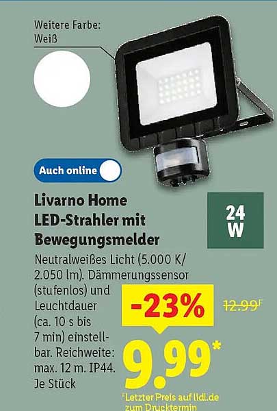 Livorno Home LED-Strahler mit Bewegungsmelder