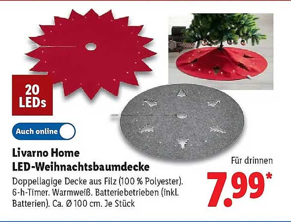 Livorno Home LED-Weihnachtsbaumdecke