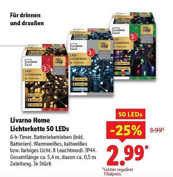 Livorno Home Lichterkette 50 LEDs