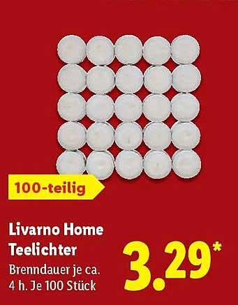 Livorno Home Teelichter 100-teilig