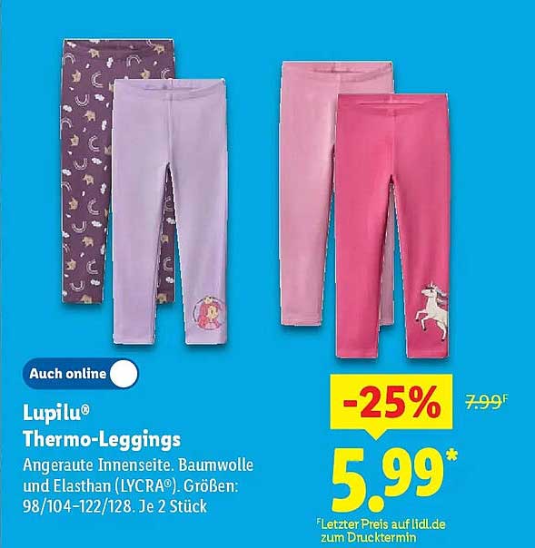 Lupilu® Thermo-Leggings – 2 Stück