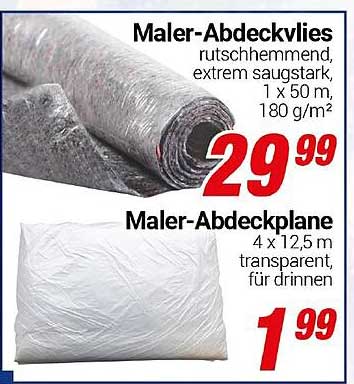 Maler-Abdeckvlies und Maler-Abdeckplane im Angebot