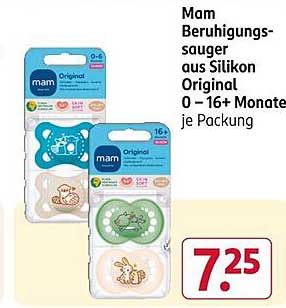 Mam Beruhigungssauger aus Silikon Original 0 – 16+ Monate je Packung