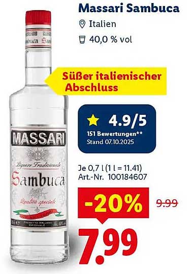 Massari Sambuca – Süßer italienischer Abschluss
