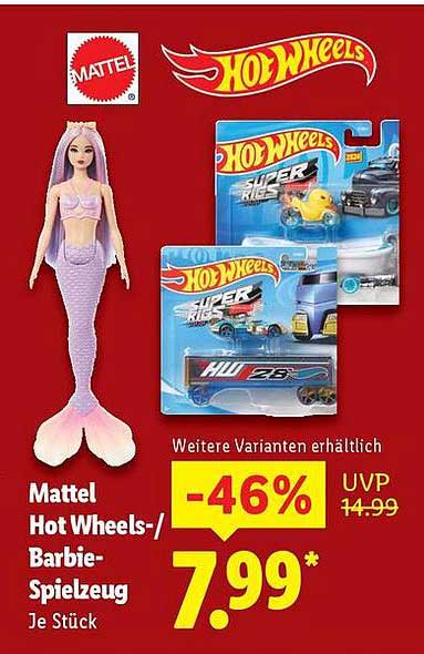 Mattel Hot Wheels-/Barbie-Spielzeug