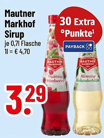 Mautner Markhof Sirup - Himbeere und Holunderblüte 0,71L Flasche