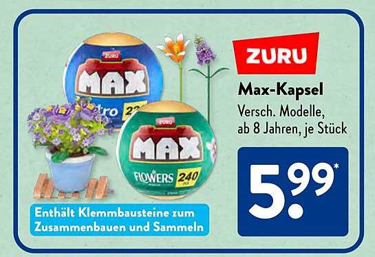 Max-Kapsel von ZURU, verschiedene Modelle, ab 8 Jahren, je Stück
