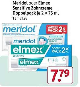 Meridol oder Elmex Sensitive Zahnpasta Doppelpack je 2 x 75 ml