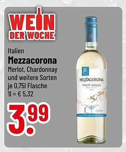 Mezzacorona Wein der Woche – Merlot, Chardonnay und weitere Sorten je 0,75l Flasche