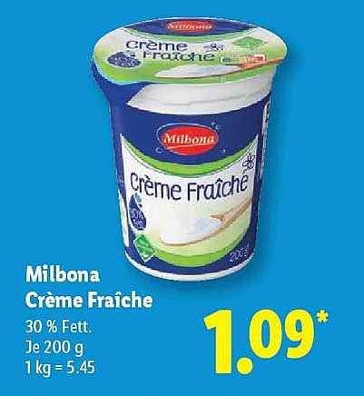 Milbona Crème Fraîche 200 g