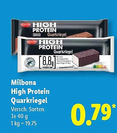 Milbona High Protein Quarkriegel