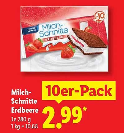 Milch-Schnitte Erdbeere 10er-Pack