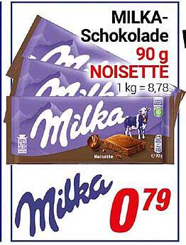 MILKA-Schokolade 90 g Noisette