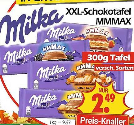 Milka XXL-Schokotafel MMMAX 300g – Preis-Knaller!