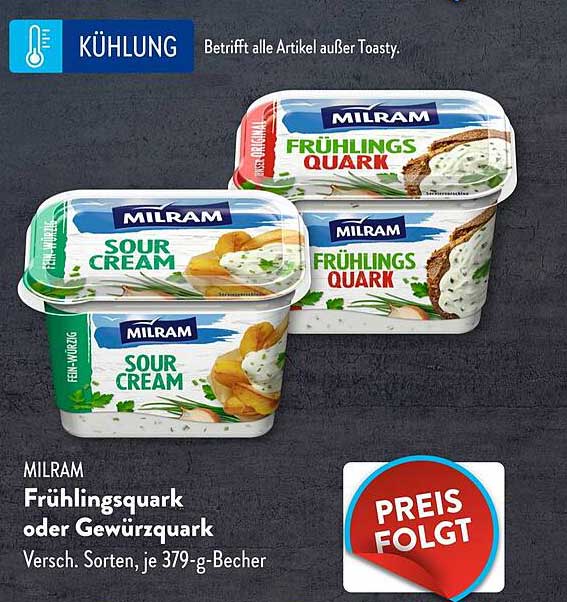 MILRAM Frühlingsquark oder Gewürzquark, 379-g-Becher