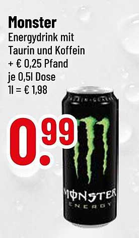 Monster Energy Drink 0,5L Dose für nur 0,99 €