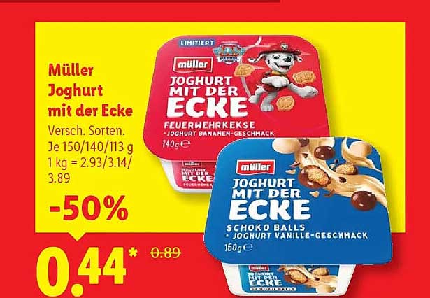 Müller Joghurt mit der Ecke