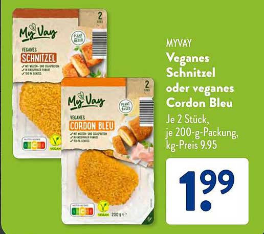 MY VAY Veganes Schnitzel oder veganes Cordon Bleu