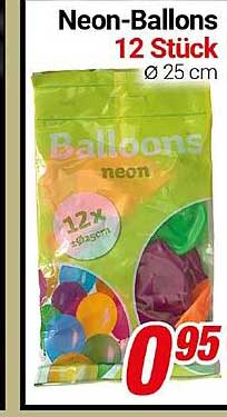 Neon-Ballons 12 Stück Ø 25 cm