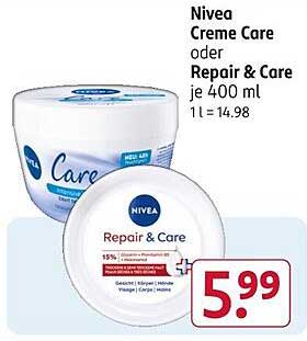 Nivea Creme Care oder Repair & Care je 400 ml