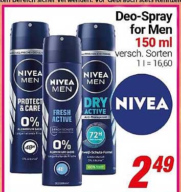 NIVEA Deo-Spray for Men 150 ml - verschiedene Sorten
