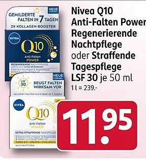 Nivea Q10 Anti-Falten Power Regenerierende Nachtpflege oder Straffende Tagespflege LSF 30 je 50 ml