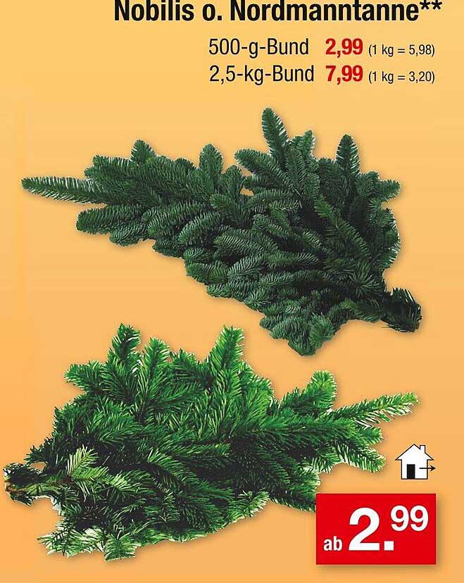 Nobilis o. Nordmanntanne 500-g-Bund und 2,5-kg-Bund