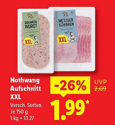 Nothwang Aufschnitt XXL - 150 g für nur 1,99 €