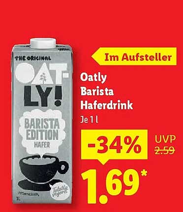 Oatly Barista Haferdrink 1L
