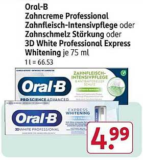 Oral-B Zahnpasta Professional Reinigung für strahlendes Lächeln