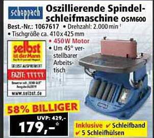 Oszillierende Spindelschleifmaschine OSM600 von Scheppach