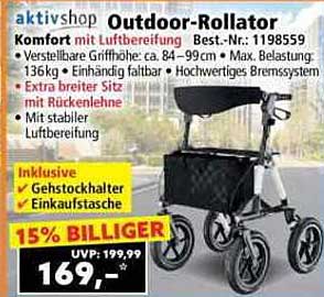 Outdoor-Rollator mit Luftbereifung - Komfort & Sicherheit